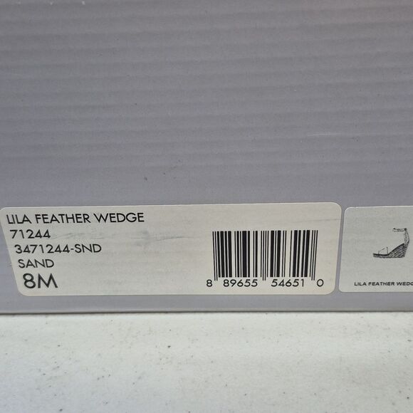 Frye Lila Feather Wedge Women 8M Sand Open Toe Suede Sandal - New - Picture 5 of 11